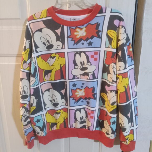 Disney Women's Mickey Mouse & Friends Crewneck Sweatshirt Size L All Over Print - Picture 3 of 8